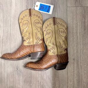 El General Brown and Cream Western Boots